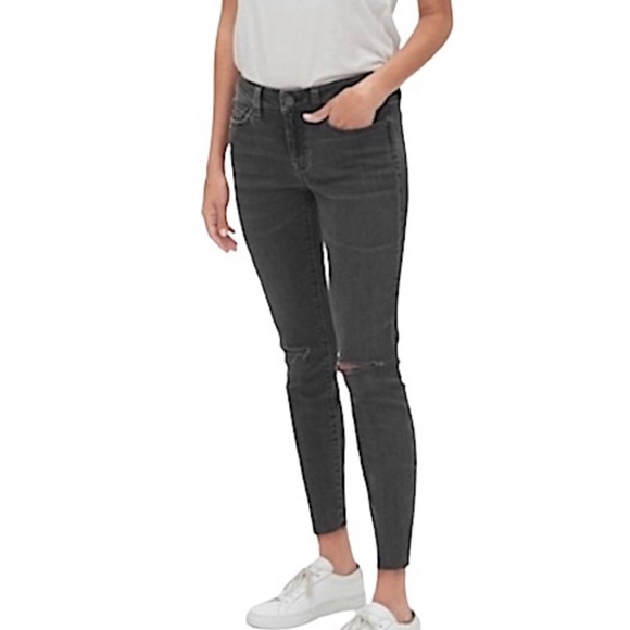 GAP Denim - Gap True Skinny Ankle Washed Black Denim Jeans Size 29